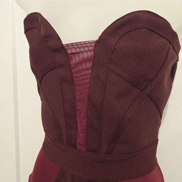 Mad For Love Strapless Bodycon Dress With Sheer Cutouts Sz Small - Picture 8 of 12